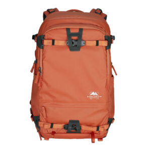 Summit-Creative Tenzing Backpack orange vooraanzicht met gespen en compact ontwerp